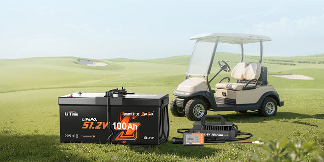 banner of litime 48v golf cart lithium battery conversion kit, including charger and monitor