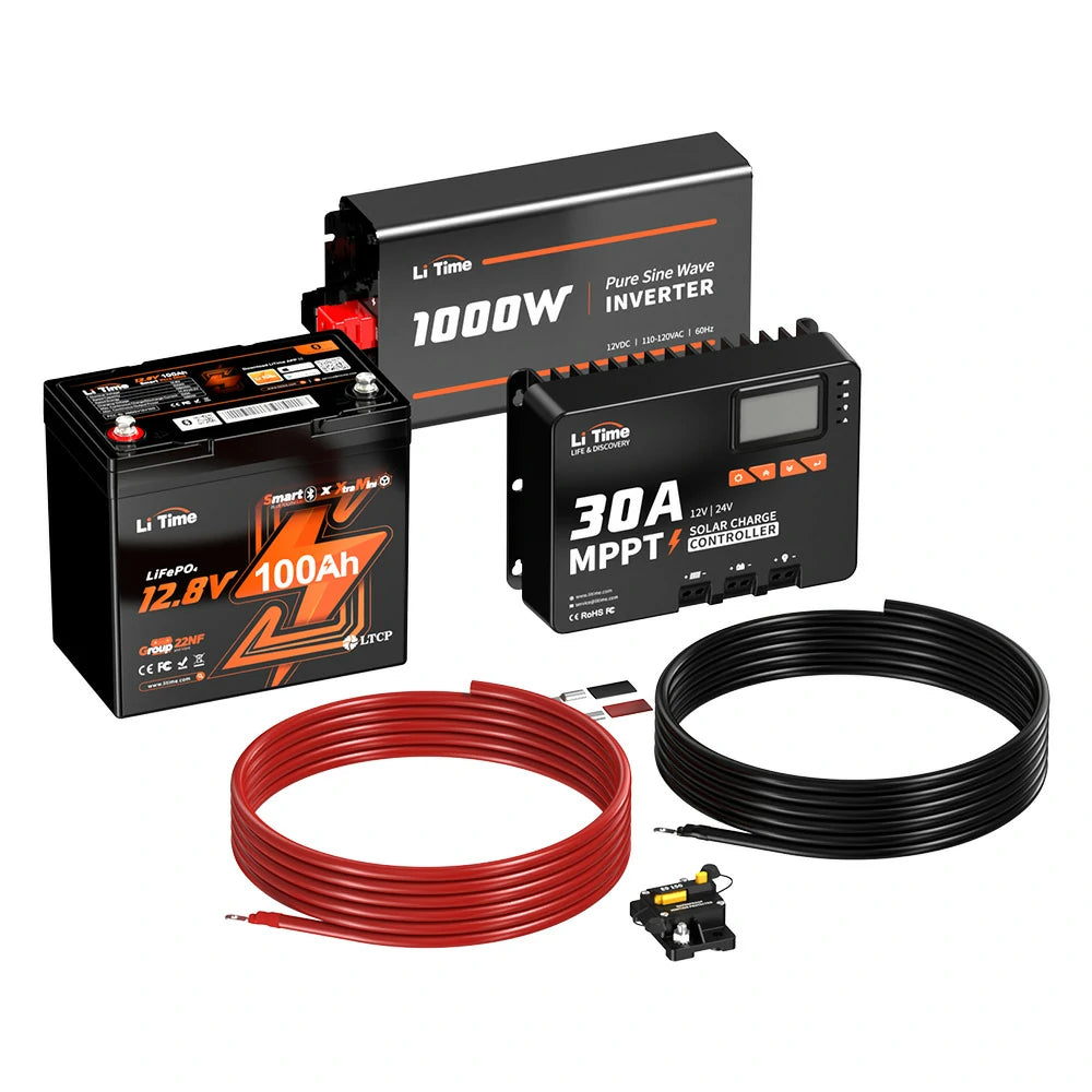 LiTime DIY Solar Generator — Complete Power Kit for Camping, RV, and Off-Grid Living