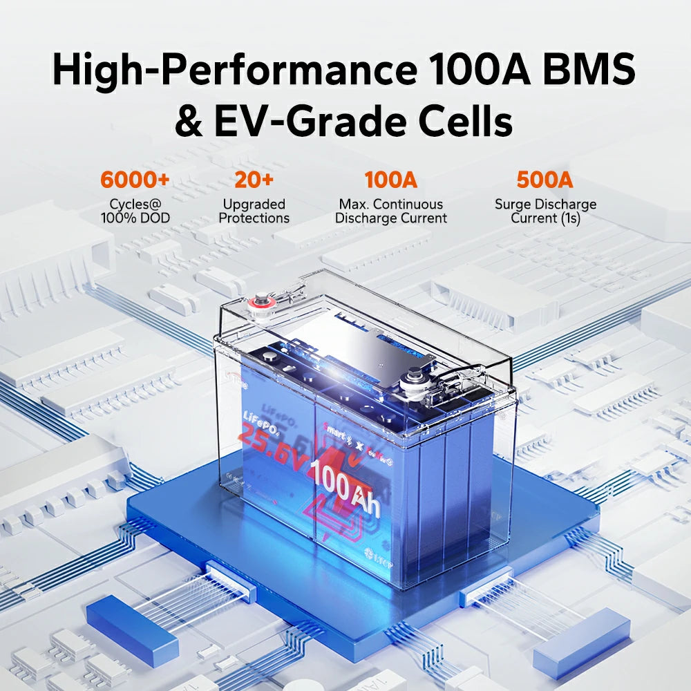 LiTime 24V 100Ah Group 31 Xtra-Mini Smart LiFePO4 Battery