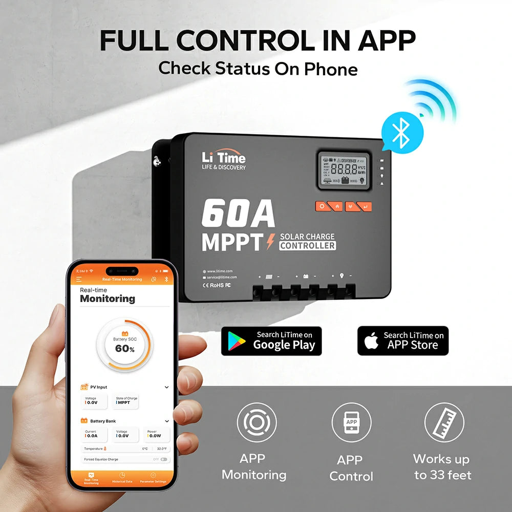 bluetooth function of litime 60a mppt
