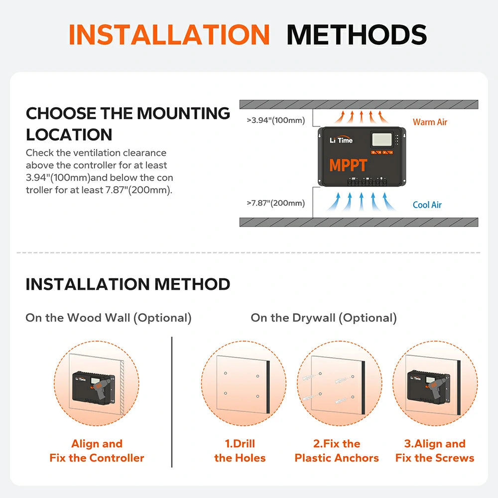 how to install litime 60a solar mppt charge controller