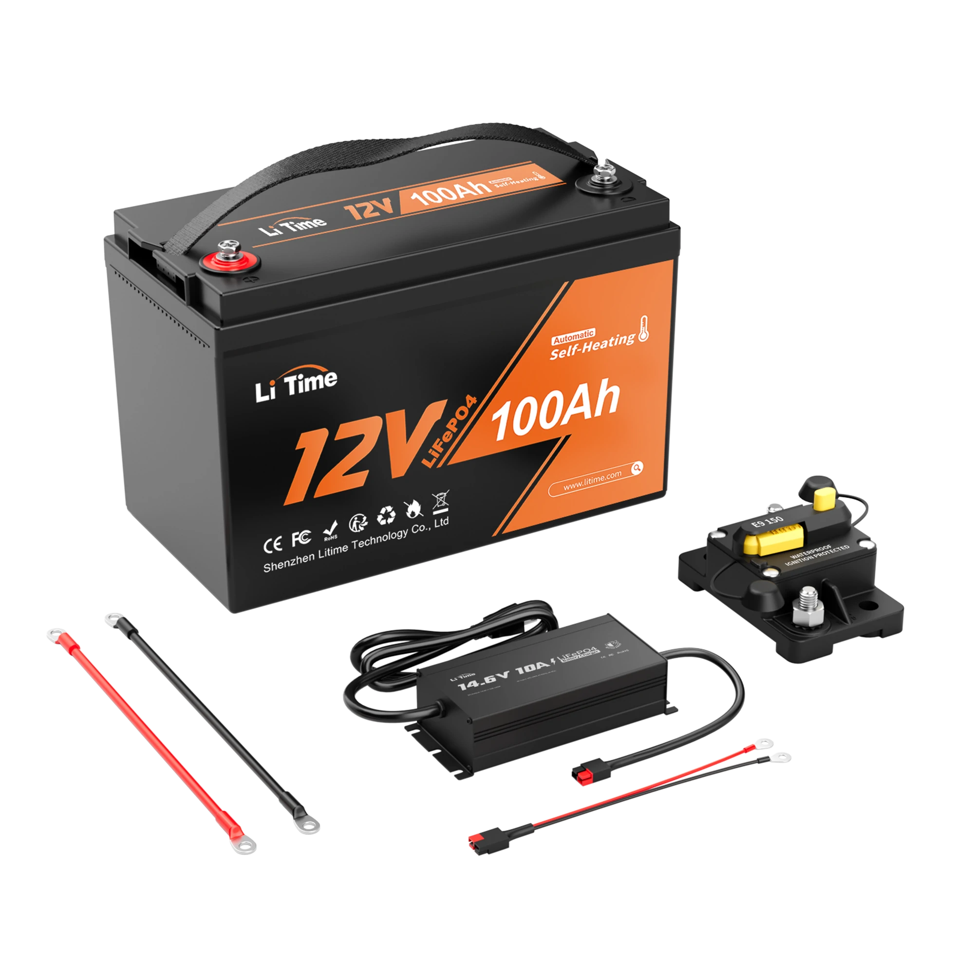 LiTime 12V 100Ah Self Heating LiFePO4 Lithium Battery