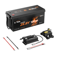 LiTime 24V 100Ah Bluetooth Lithium Battery with Low-Temp Cut-Off Protection, for Trolling Motors, RVs, Marine and Off-Grid