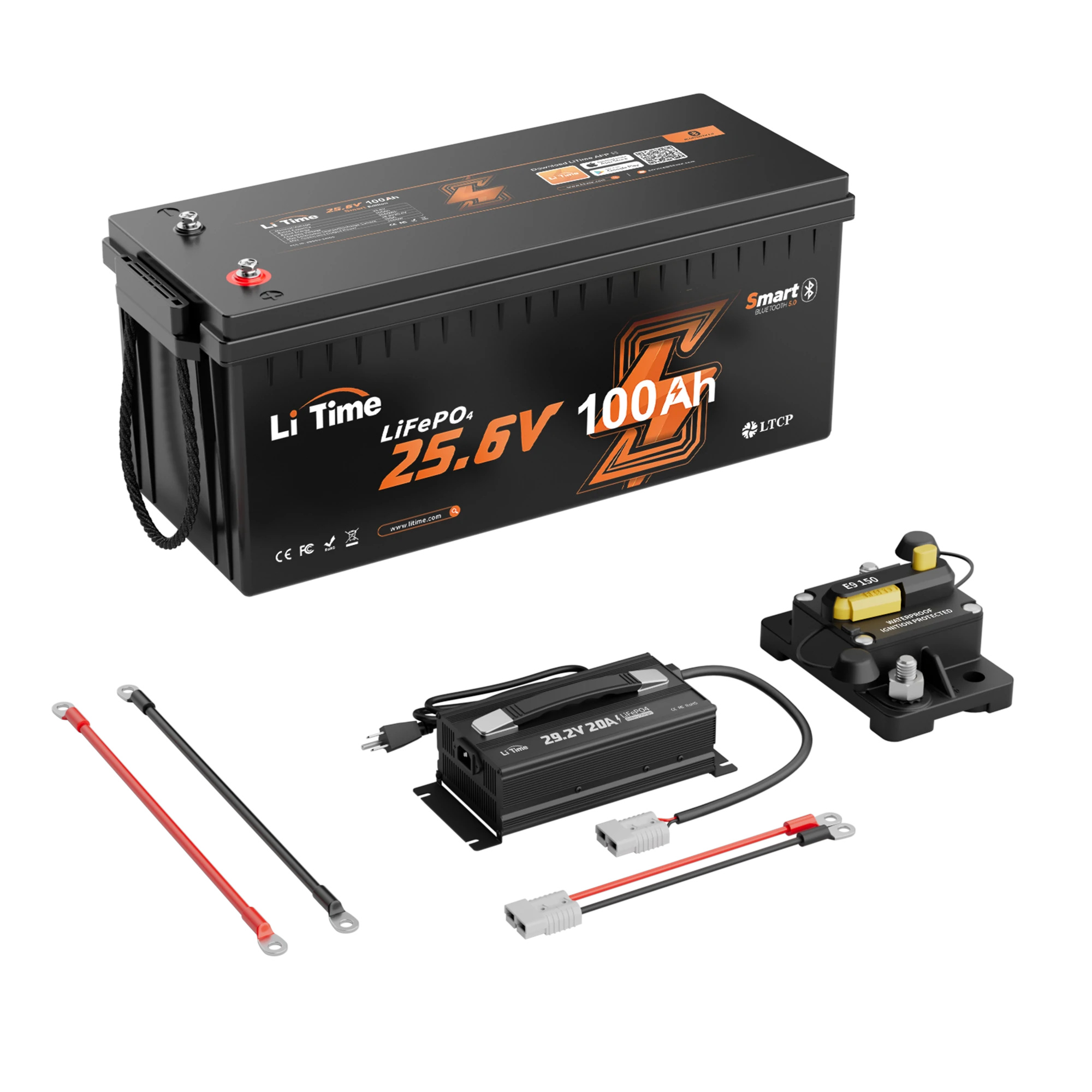 LiTime 24V Marine Power Solution for 0-3200W Electric Outboards and Trolling Motor