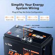 LiTime LiHeat™ 12V 320Ah Victron Communication Bluetooth Self-heating Lithium Battery for RV, Camping, Marine and Truck