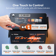 LiTime LiHeat™ 12V 320Ah Victron Communication Bluetooth Self-heating Lithium Battery for RV, Camping, Marine and Truck