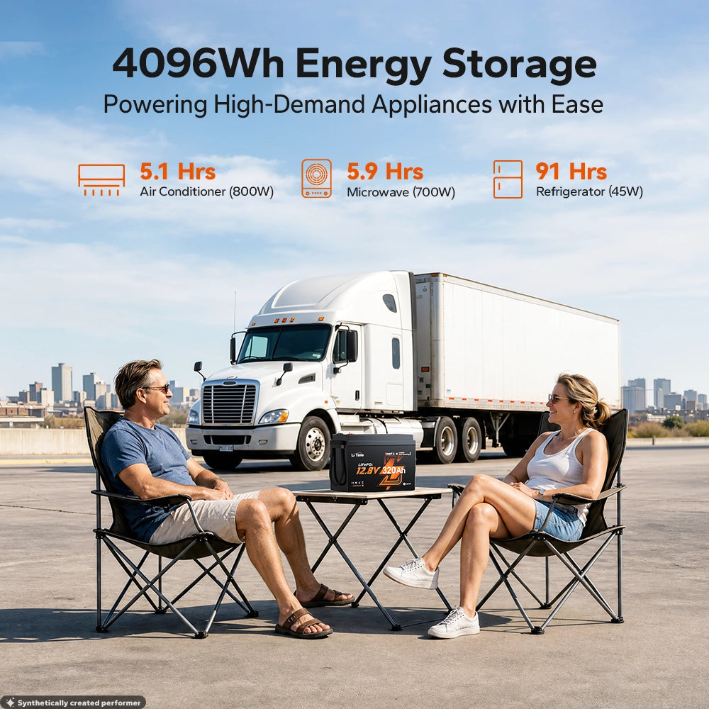 LiTime LiHeat™ 12V 320Ah Mini Dual-Mode Self Heating Smart Lithium Battery for Truck