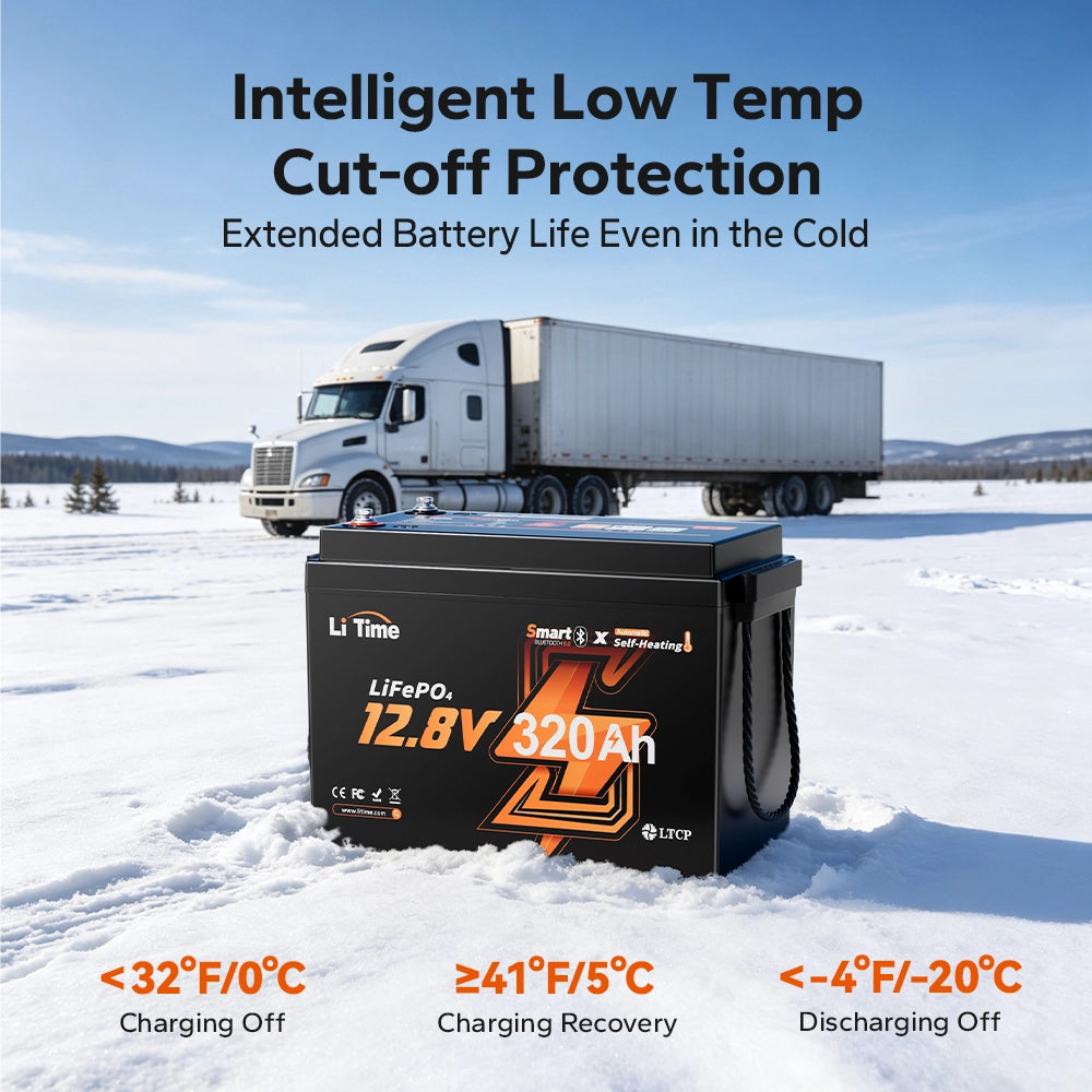 LiTime LiHeat™ 12V 320Ah Mini Dual-Mode Self Heating Smart Lithium Battery for Truck