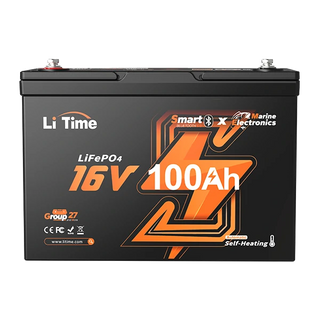 litime 16v 100ah lithium bluetooth group 27 battery for fish finder