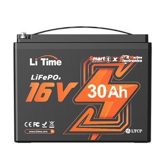 litime 16v 30ah lifepo4 lithium bluetooth fish finder battery