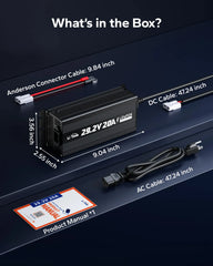 LiTime 24 (29.2) V 20A Mini Mountable Lithium Battery Charger