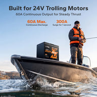 LiTime 24V 60Ah Group 24 LiFePO4 Trolling Motor Battery with Bluetooth