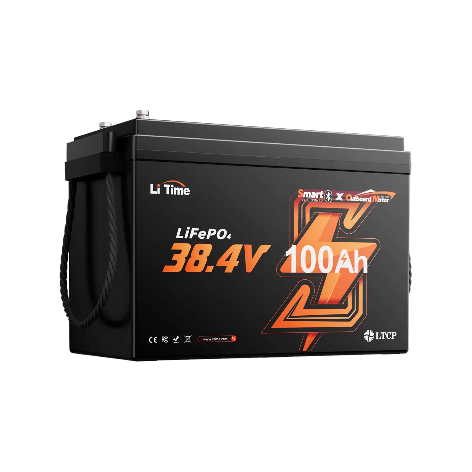 LiTime 36V 100Ah Compact Bluetooth Lithium Battery for Trolling Motors & Electric Outboards
