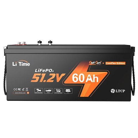 litime 48v (51.2v) 60ah lithium golf cart battery comflex edition