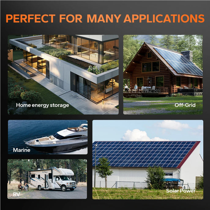 applications of litime 24V 280ah battery for off-grid, home storage, RVs, solar power
