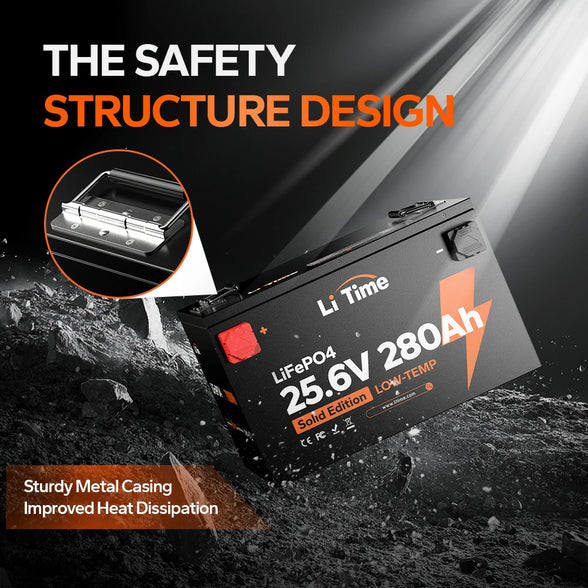 safe metal structure of litime 24v 280ah lifepo4 battery