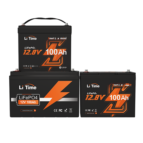size comparision among 3 litime 12v 100ah lifepo4 lithium batteries