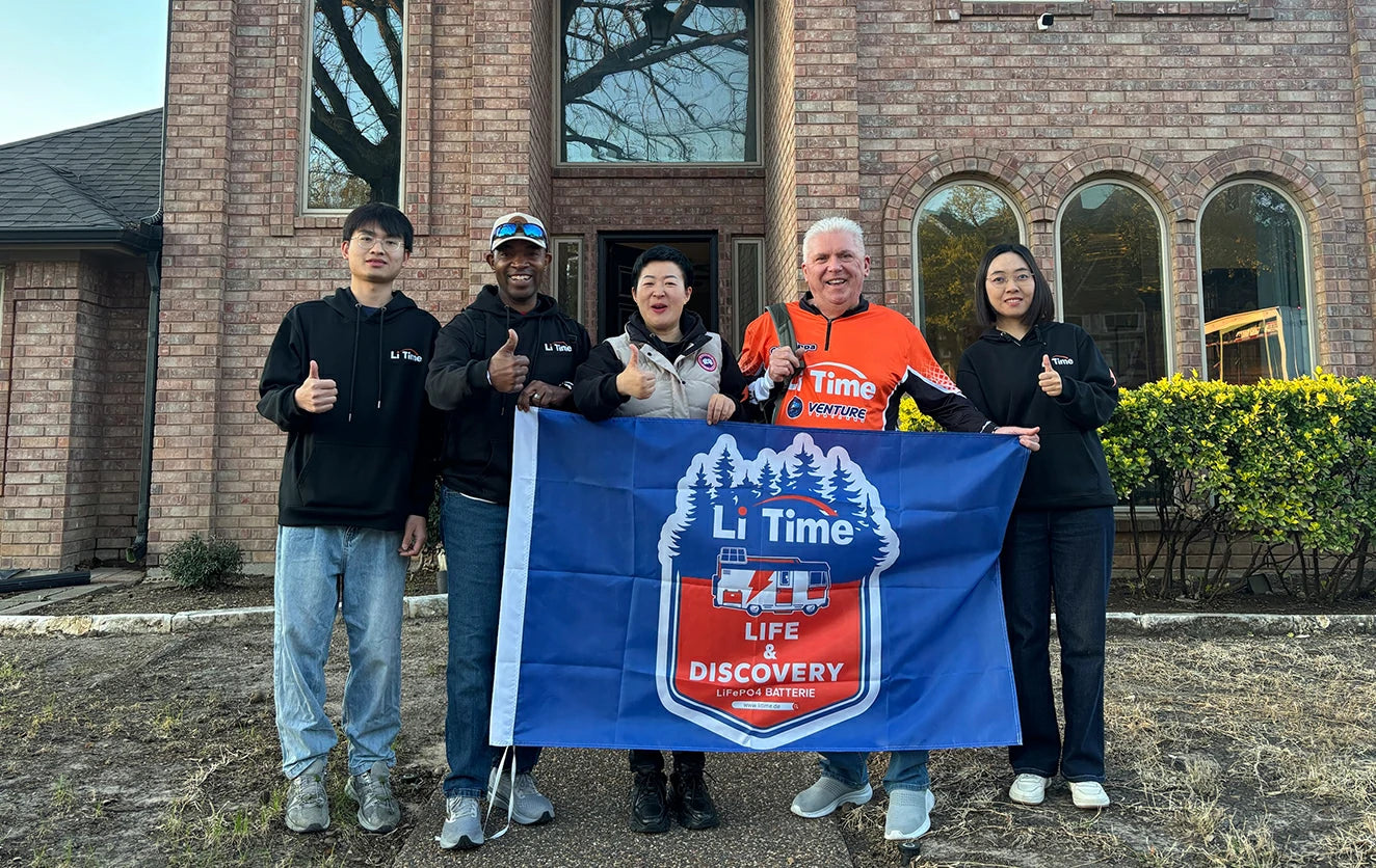 Li Time team with brand flag, related to their Bass Master event involvement