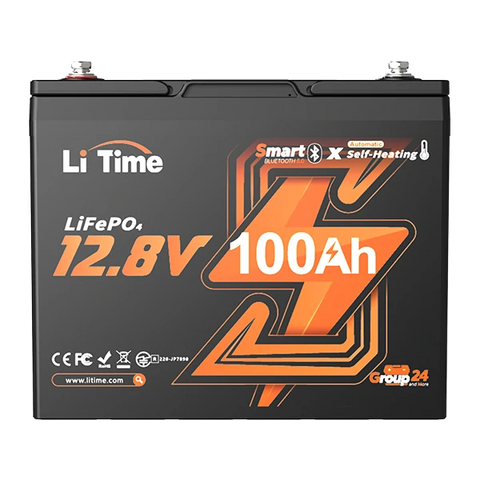 overview of litime 12v 100ah group 24 bluetooth & self-heating lifepo4 lithium battery
