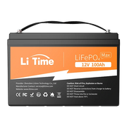 the front view of litime 12v 100ah max lifepo4 battery 