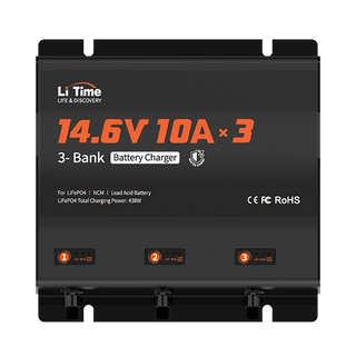 litime 10a 3-bank battery charger for 12v batteries