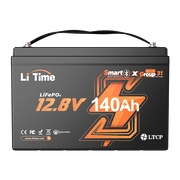 a front view of litime 12v 140ah lithium lifepo4 deep cycle battery
