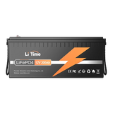 A front view of the Li Time 12V 200Ah  LiFePO4 battery