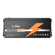 A front view of the Li Time 12V 200Ah  LiFePO4 battery