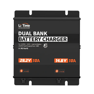litime 10a dual bank battery charger for 24v & 12v batteries