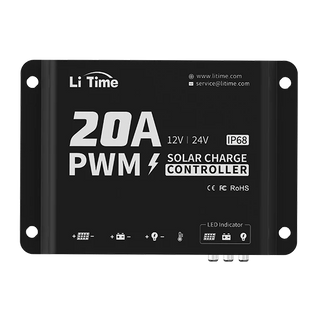 litime 20a pwm charge controller w/ bluetooth