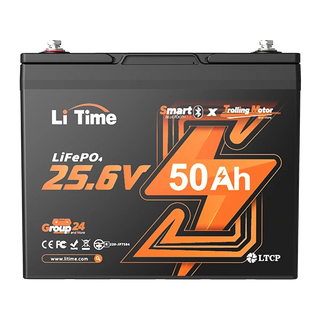 LiTime 24V 50Ah smart trolling motor battery