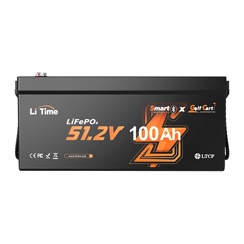  LiTime 48V 100Ah lithium bluetooth battery designed for golf carts