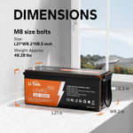 dimension information of litime 12v 200ah plus lithium lifepo4 battery