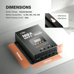 dimension information of litime 100A mppt solar charger controller