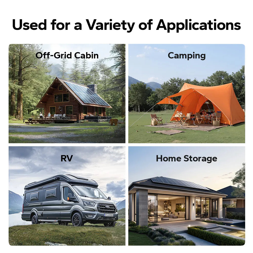 LiTime 1000W inverter for versatile power applications including off-grid cabins, camping, RVs, and home energy storage systems.