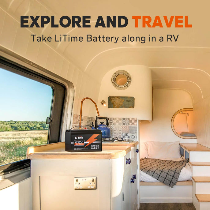 explore rv travel with litime 12v 100ah lifepo4 battery