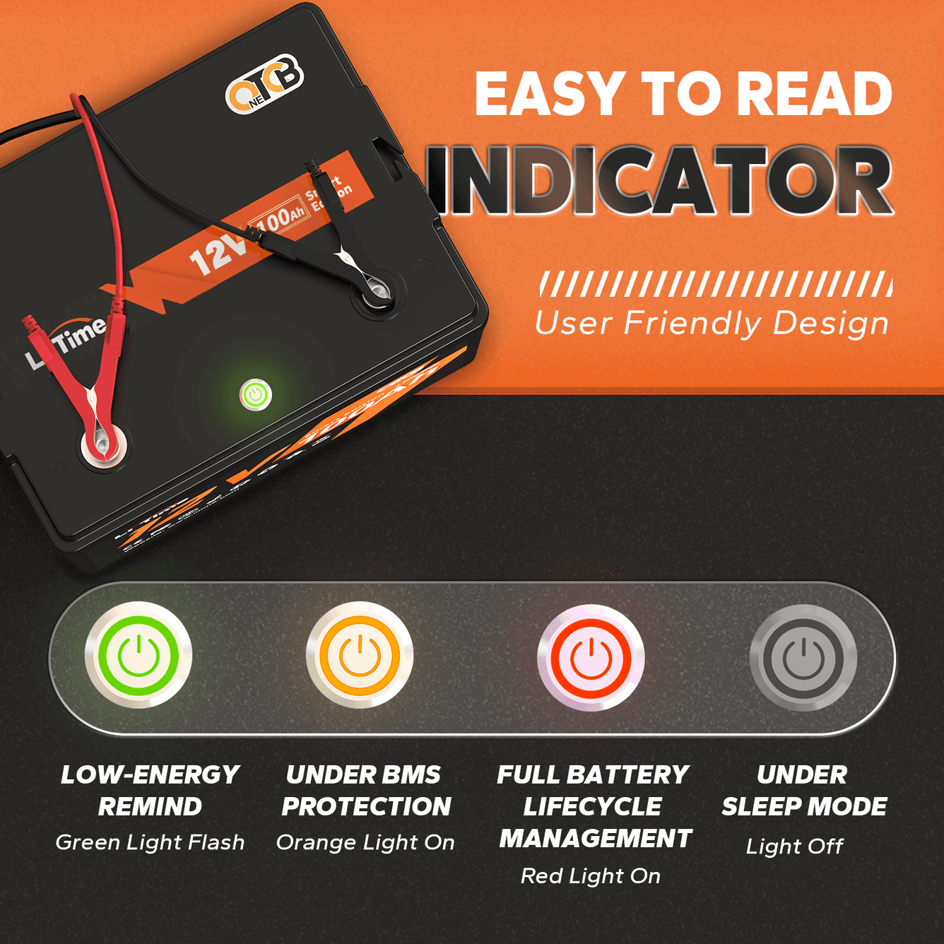 LiTime 12V 100Ah Smart LiFePO4 Lithium Battery with 100A BMS, Low Temp Charging Cutoff Protection