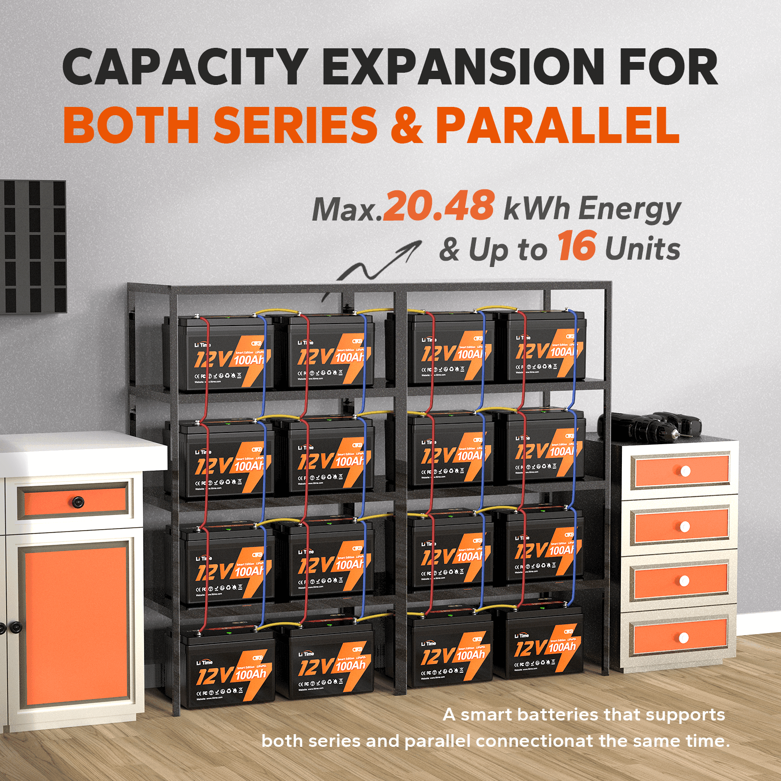 litime 12v 100ah smart in series and parallel