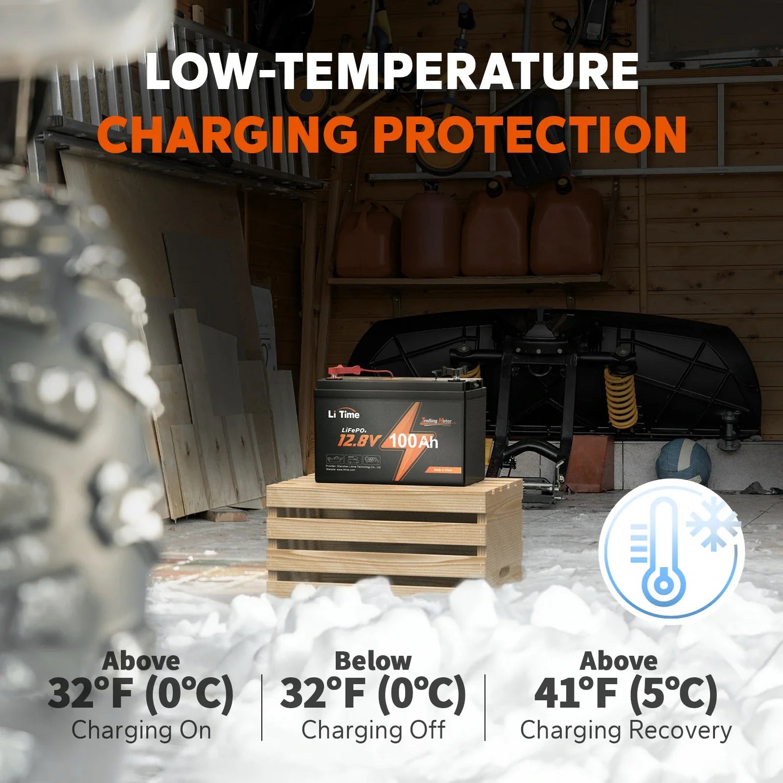 ✅Like New✅LiTime 12V 100Ah Trolling Motor LiFePO4 Battery, Low-Temp Protection