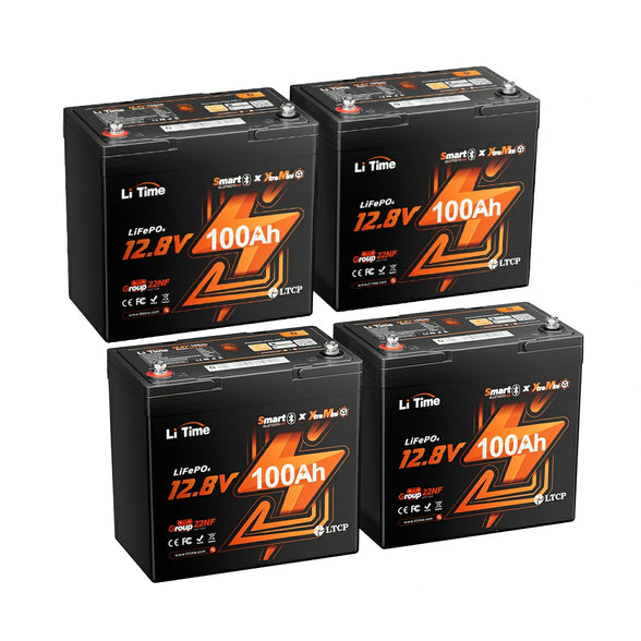 LiTime 12V 100Ah Xtra-Mini 4 pack