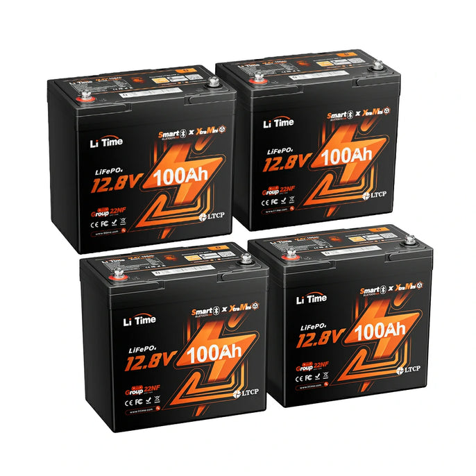 LiTime 12V 100Ah Xtra-Mini 4 pack