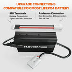 M8 terminals and anderson connectors of litime 12v 10ah lifepo4 battery charger