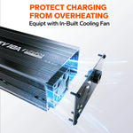 LiTime 12v 10a lifepo4 battery charger with build in fan to protect overheating