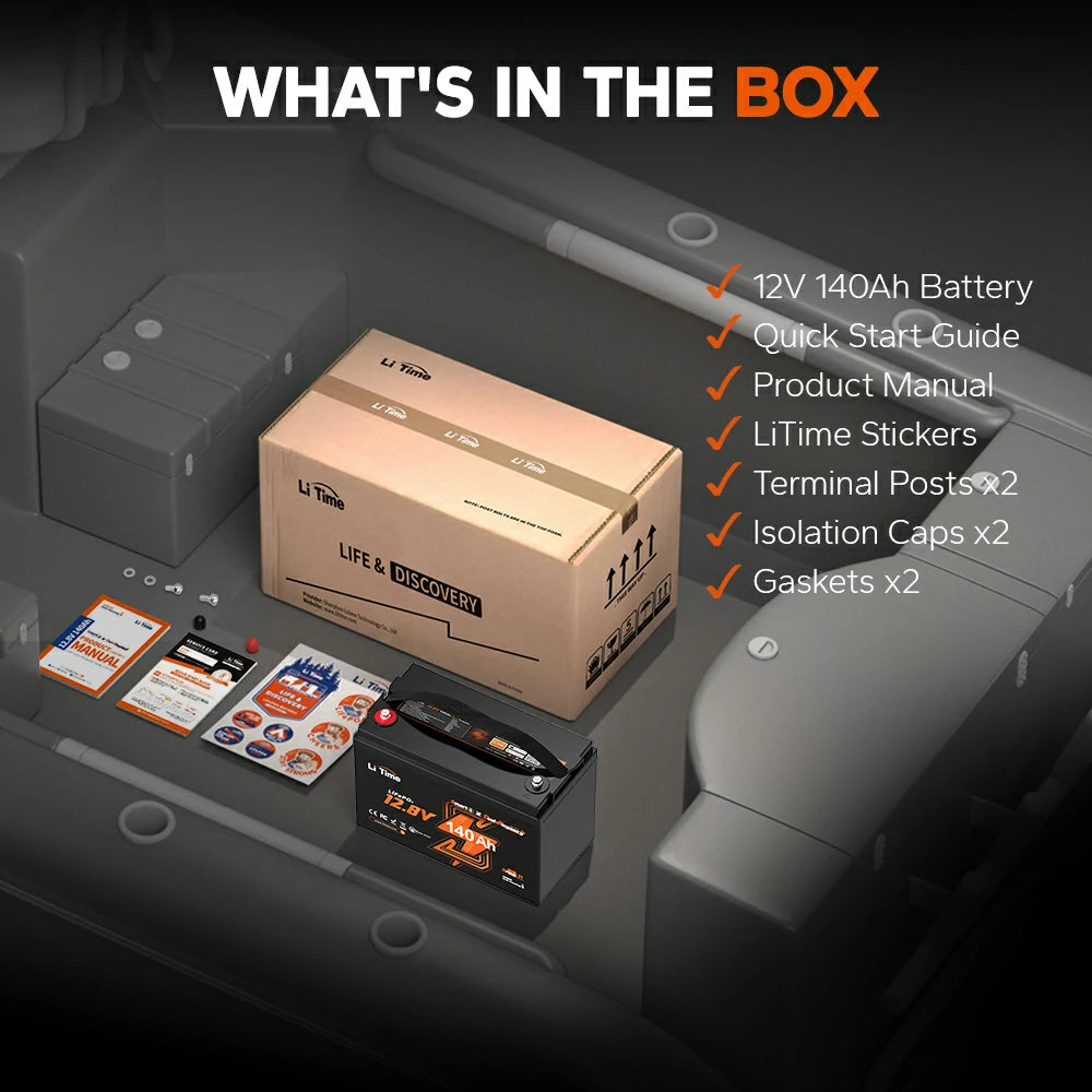 what's in the box of 12V 140Ah dual purpose marine battery