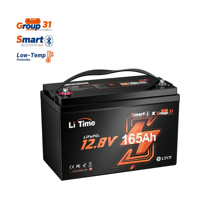 overview of LiTime 12V 165Ah Bluetooth Lithium Battery