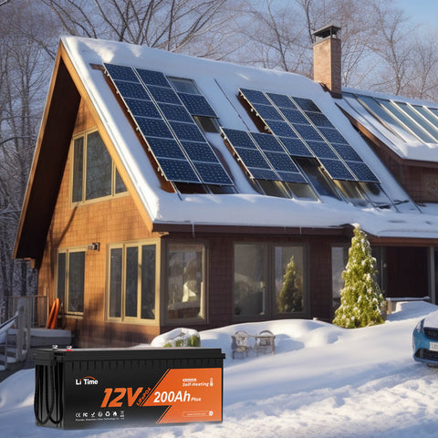 LiTime 12V 200Ah Plus Self-Heating LiFePO4 Battery, Built-In 200A BMS, Max 2560Wh Energy & 2560W load power