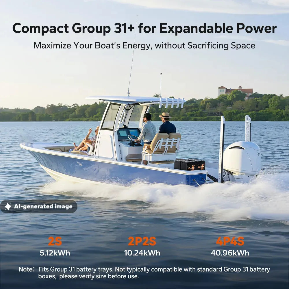 LiTime 12V 200Ah Xtra Mini Group 31  Lithium Battery for Marine and Trolling Motor