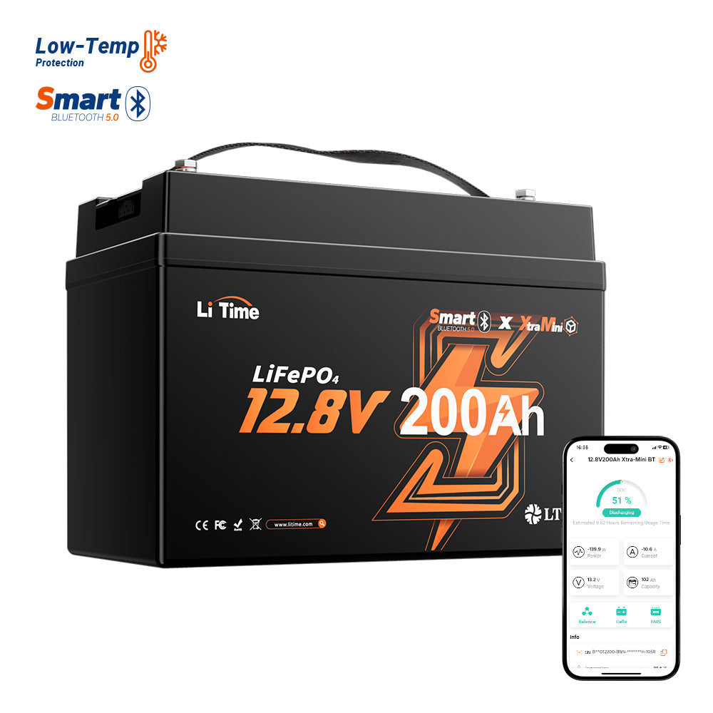 LiTime 12V 200Ah mini LiFePO4 lithium battery 