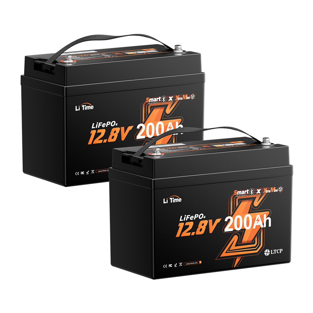 Li Time 12V200Ah LiFePO4 バッテリー LiTime 12V 200Ah Xtra Mini Group 31 Bluetooth Lithium Battery for RV &