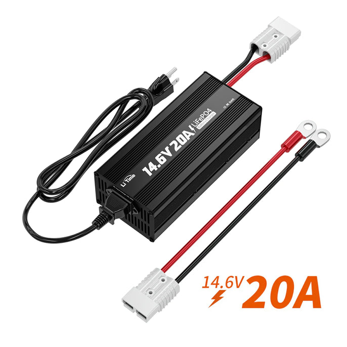 the surface of the LiTime 12V 20A lithium battery charger